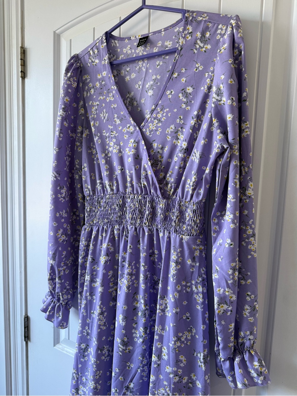 Lavender Floral Maxi Dress with Smocked Waist - Women - Picture 4 of 5